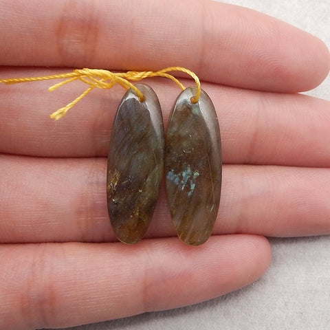 Natural Labradorite Gemstone Earring Pair Matched Gemstone Beads