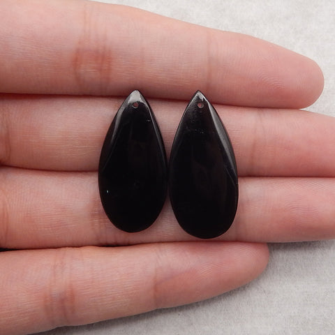 Natural Obsidian Gemstone Earring Beads, Gemstone Earring Pair