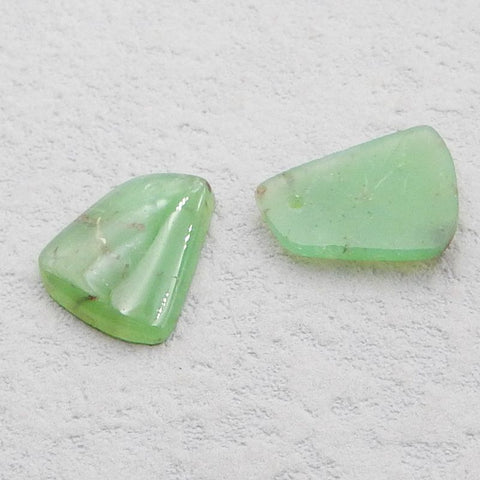 Belle paire de boucles d'oreilles Chrysoprase, 15x10x4mm, 2.3g