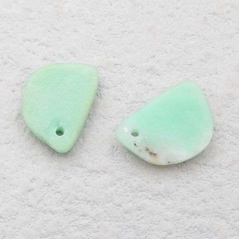 Natural Chrysoprase Earring Beads 15x10x4mm, 2.3g