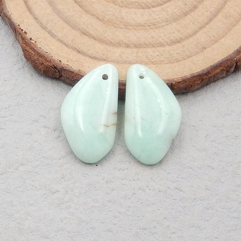 Belle paire de boucles d'oreilles Chrysoprase, 15x10x4mm, 2.3g