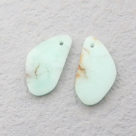 Natural Chrysoprase Earring Beads 15x10x4mm, 2.3g