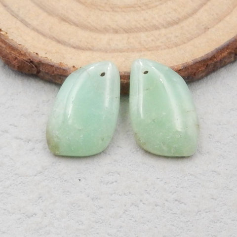 Natural Chrysoprase Earring Beads 15x10x4mm, 2.3g