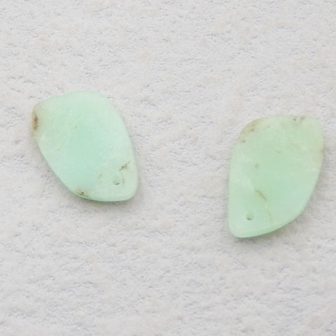 Belle paire de boucles d'oreilles Chrysoprase, 15x10x4mm, 2.3g