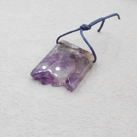 Natural Amethyst Pendant Bead 28*23*5mm, 8.2g