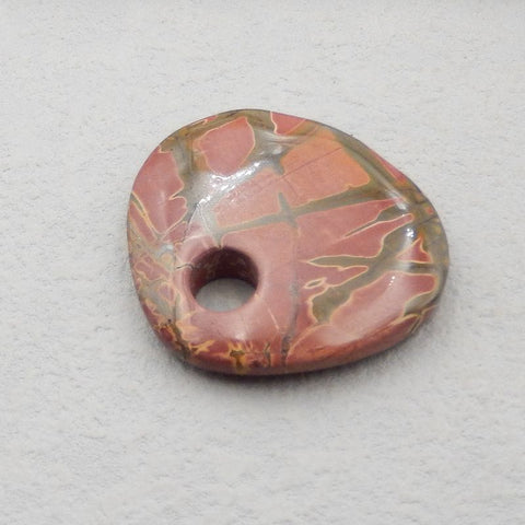 Natural Red Creek Jasper Pendant Bead 48x47x5mm, 18.8g