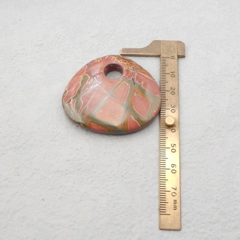 Natural Red Creek Jasper Pendant Bead 48x47x5mm, 18.8g