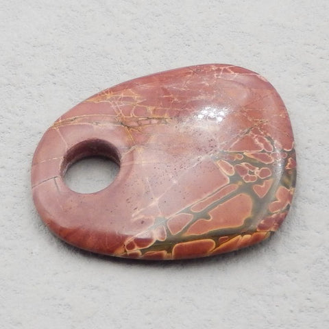 Natural Red Creek Jasper Pendant Bead 48x47x5mm, 18.8g