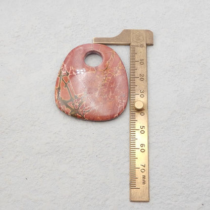 Natural Red Creek Jasper Pendant Bead 48x47x5mm, 18.8g