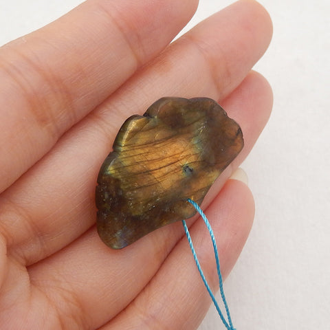 New 1 PC Natural Flash Labradorite Gemstone Shell Shape Pendant, Gem Jewelry Gift, 21×35×4mm, 5.1g