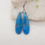 New Natural Blue Apatite Crystal Teardrop Earrings, Gemstone Earring Pair, Semi Precious Stone For Jewelry DIY Making, 35x11x4mm, 6.2g