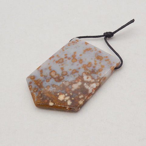 New Natural Ocean Jasper Side Drilled  Gemstone Pendant Bead, 49x37x6mm, 21.2g