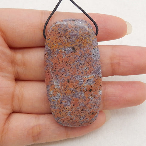 New Natural Ocean Jasper Side Drilled  Gemstone Pendant Bead, 50x26x8mm, 20.3g