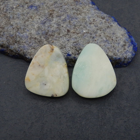 2 PCS Natural Blue Opal Gemstone Cabochons,Jewelry DIY Making, Gemstone Wholesale,25x21x7mm,26×21×7mm,9.5g