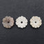 3PCS Carved Natural Agate And Pink Opal Flower Gemstone Cabochons, Unique Stone Flower Cabochons, Jewelry DIY Making, 17x4mm, 4.9g