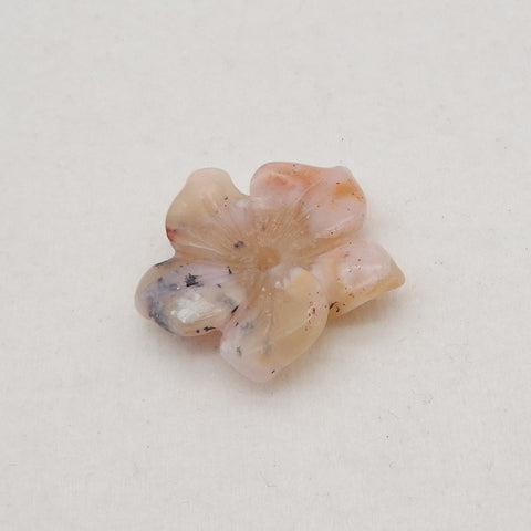 Carved Natural Pink Opal Gemstone Flower Pendant beads,  Jewelry Gift,29X5mm, 4.1g