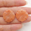 Carved Red Aventurine  Flower  Gemstone Earring Beads, Popular Earrings For DIY Making, 21x3mm, 4.6g