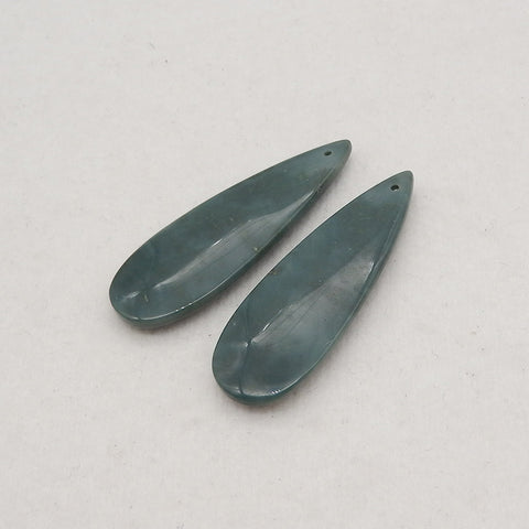 Natural Wave Jasper Teardrop Gemstone Earring Beads, Matched Stone Earring Pair, Drilled Earring Beads, 37x13x4mm, 5g