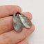 New 1 Pair Natural Flash Labradorite Teardrop Gemstone Earrings, Gem Jewelry Gift, Gemstone Earring Pair, 21×12×3mm, 2.4g