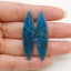 New Natural Blue Apatite Crystal Earrings, Gemstone Earring Pair,Semi Precious Stone For Jewelry DIY Making,43x11x4mm, 6.8g