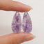 New Natural Stone Amethyst Teardrop Earring Beads, Drilled Earrings For Jewelry DIY Making, Purple Stone Earrings, 27x12x3mm,2.9g