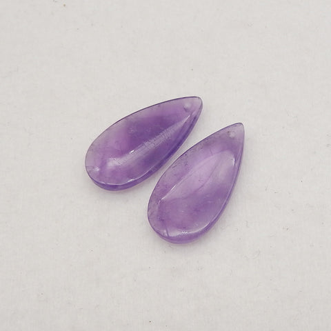 New Natural Stone Amethyst Teardrop Earring Beads, Drilled Earrings For Jewelry DIY Making, Purple Stone Earrings, 24x12x3mm,2.4g