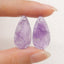 New Natural Stone Amethyst Teardrop Earring Beads, Drilled Earrings For Jewelry DIY Making, Purple Stone Earrings, 24x12x3mm,2.4g