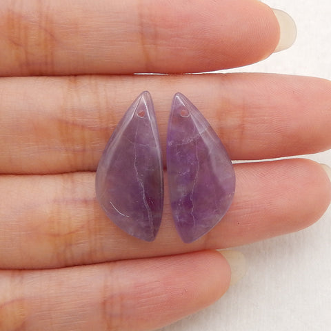 New Natural Stone Amethyst  Earring Beads, Jewelry DIY Making,Purple Stone Earrings, 23x11x4mm,2.4g