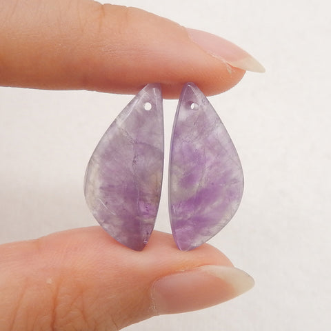 New Natural Stone Amethyst  Earring Beads, Jewelry DIY Making,Purple Stone Earrings, 23x11x4mm,2.4g