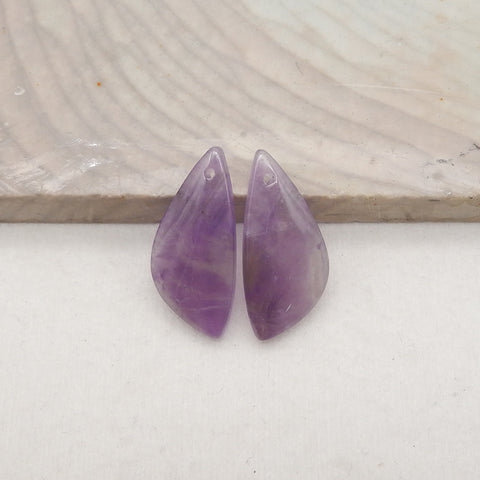 New Natural Stone Amethyst  Earring Beads, Jewelry DIY Making,Purple Stone Earrings, 23x11x4mm,2.4g