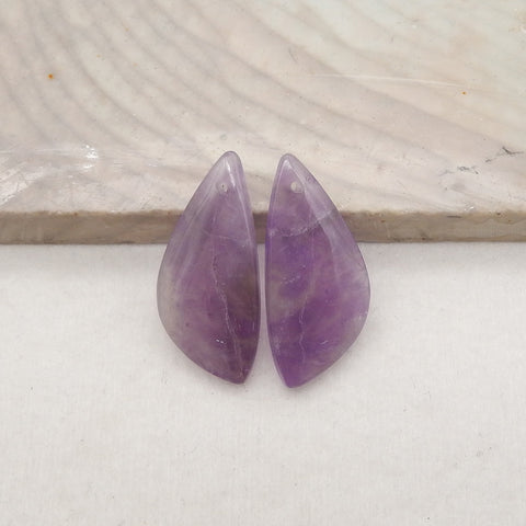 New Natural Stone Amethyst  Earring Beads, Jewelry DIY Making,Purple Stone Earrings, 23x11x4mm,2.4g