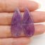 New Natural Stone Amethyst Teardrop Earring Beads, Drilled Earrings For Jewelry DIY Making, Purple Stone Earrings, 33x13x4mm,5.1g