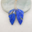 New! Carved Natural Stone Lapis Lazuli Leaf Earring Beads, Drilled Cabochons, Popular Earring Pair, 30x14x4mm, 6.8g