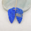 New! Carved Natural Stone Lapis Lazuli Leaf Earring Beads, Drilled Cabochons, Popular Earring Pair, 30x14x4mm, 6.8g