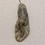 Perle pendentif lézard sculptée en labradorite faite à la main, 80x26x15mm, 32.3g