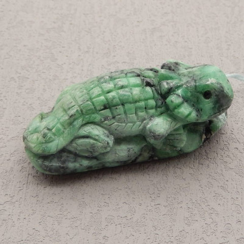 Natural Turquoise Carved lizard Pendant Bead 53x28x21mm, 42.5g