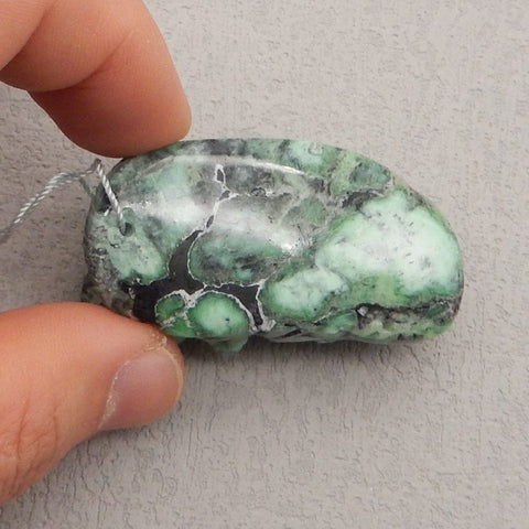 在线销售 Green Tree Turquoise 雕刻蜥蜴礼品，53x28x21mm42.54g