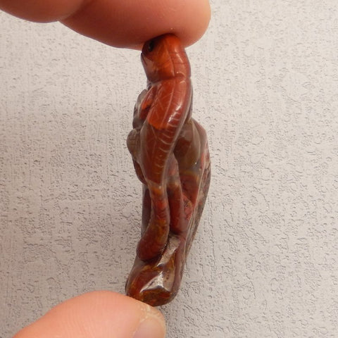 Natural Warring States Red Agate Carved lizard Cabochon 41x34x12mm, 18g