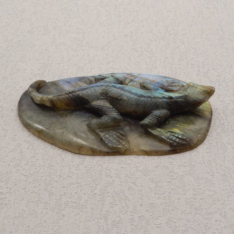 Natural Labradorite Carved lizard 92X49X15mm, 63.7g