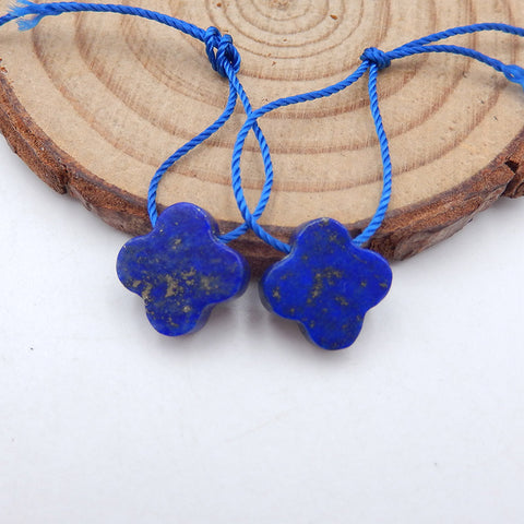 Natural Lapis Lazuli Carved flower Earring Beads 10*10*5mm, 2.4g