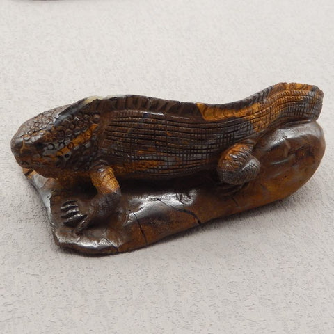 Natural Boulder Opal Carved lizard 96x58x45mm, 218.8g