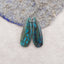 Natural  Chrysocolla Gemstone Earring Beads, Drill Gemstone Earrings Pair, 31x10x4mm, 4.4g