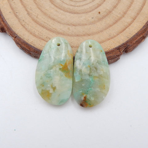 Natural Chrysocolla Earring Beads 23X12X4mm, 5.0g