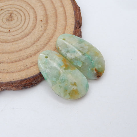 Natural Chrysocolla Earring Beads 23X12X4mm, 5.0g