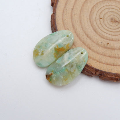 Natural Chrysocolla Earring Beads 23X12X4mm, 5.0g