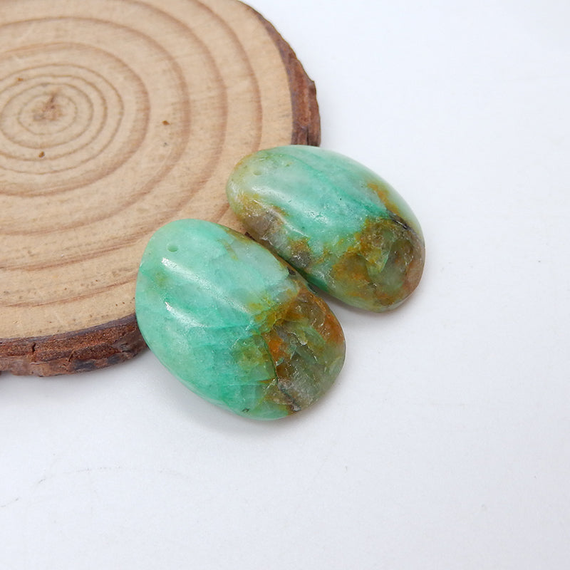 Natural Chrysocolla Earring Beads 23X12X4mm, 5.0g