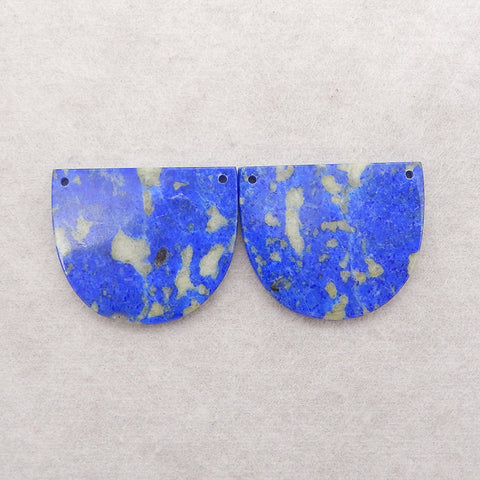 Natural Lapis Lazuli Gemstone Earring Beads,Double Holes Gemstone Earrings,29x35x3mm,17g