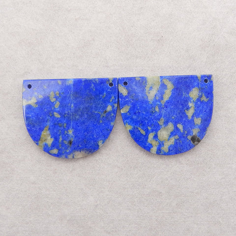 Natural Lapis Lazuli Gemstone Earring Beads,Double Holes Gemstone Earrings,29x35x3mm,17g