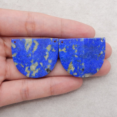 Natural Lapis Lazuli Gemstone Earring Beads,Double Holes Gemstone Earrings,29x35x3mm,17g