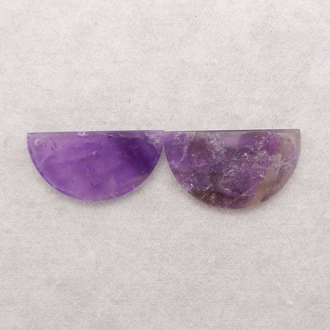 Natural Amethyst Double Holes Gemstone Earrings, Drilled Earrings For Jewelry DIY Making, 18x35x3mm, 8.9g